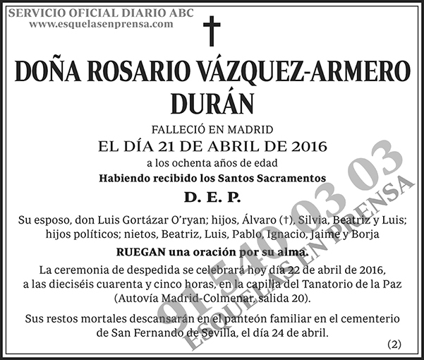 Rosario Vázquez-Armero Durán